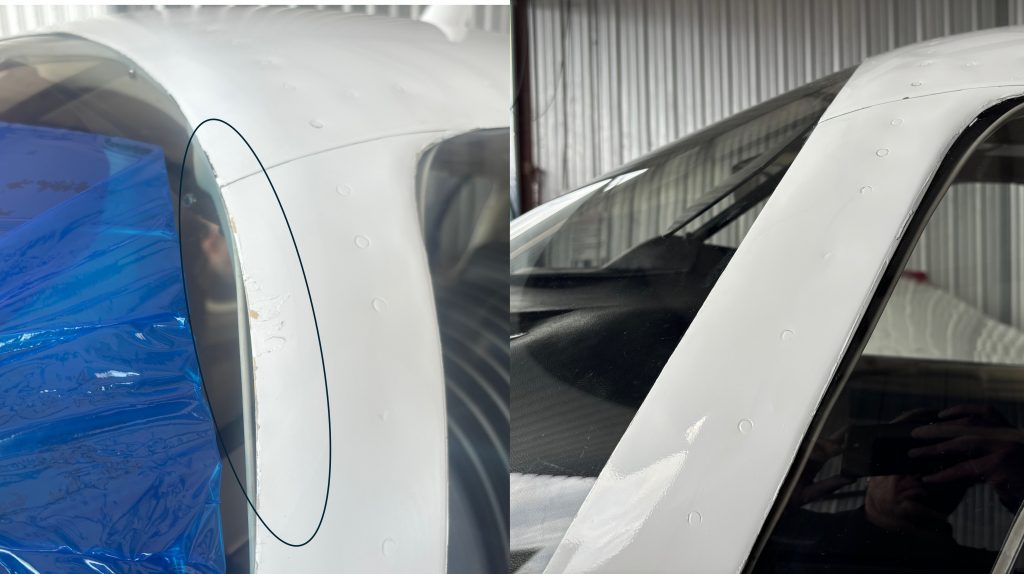 SMART repair on left window pillar