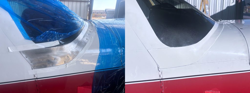 Fill and paint windshield retainer