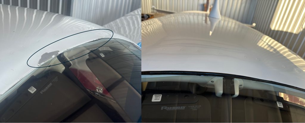 SMART repair above windshield